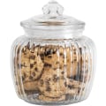 Miniatyrbillede 1 af 5: 1320ml Riflet Glas Slik Sweetie Opbevaringsglas Biscuit Cookie Tønde Tin Bryllup Clear