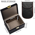Pikkukuva 7 / 7: Faraday-laatikko, [Plus Faraday-pussi] Diyife 16,5 x 12,3 x 9,3 cm Suuri Faraday-laatikko auton avaimille, varkaudenestoavain fob -suoja RFID-signaalin estolaatikko Large plus pouch