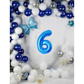 Pikkukuva 5 / 7: Numeropallon, värikkäät helium-numeropallon syntymäpäiväjuhliin, itse täyttyvät numeropallon, foliopallon syntymäpäiväjuhliin, uudenvuoden juhliin Blue #6 Large