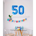Miniatyrbilde 5 av 5: Nummerballonger, fargerike heliumballonger til bursdag, selvblåsbare tallballonger, folieballonger til bursdagsfest, nyttårsdekor Blue #50 Large