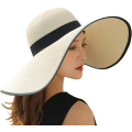 Miniatyrbillede 1 af 4: Kvinde Sammenfoldelig Floppy Bredskygget Solhat Sommer Strandhat UV UPF 50+ 03Style Beige