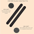 Miniatyrbild 3 av 8: Nagelfilar och bufferset 12 st, 100/180 Grit Professionell nagelfil Slipblock Poleringsfil Bufferblock för att ta bort åsar/naglar Black Nail Files & Buffers Set (6+6)