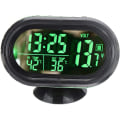 Miniatyrbild 4 av 4: 3-i-1 Mini Bil LED Elektronisk Digital Klocka Biltermometer Voltmeter Spänning Tid Alarm Klocka Svart 1st