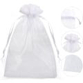 Miniatyrbilde 2 av 8: 50 stk Organzaposer – 25 x 35 cm Hvite Gaveposer, Organzaposer Store, Barnefødselsdagsgaveposer Bryllupsgavepose 25 x 35 cm