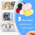 Miniatyrbild 5 av 8: Virka kit för nybörjare vuxna, virknålsset inkluderar ergonomiska gummi- och metallvirknålar, sticktillbehör och väska, Storbritanniens bästa start B Blue
