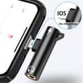 Lightning til 3,5 mm Jack Hovedtelefonlyd Opladningsadapter Konverter til iPhone (FMY) sort black
