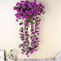 Miniatyrbillede 2 af 8: 2 stk. Kunstige Wisteria Blomster Kunstige Hængekurv Plante Vinstok Kunstige Silke Slæbende Blomst til Have Væg Hegn Bryllup Balkon Udendørs Indendørs C Purple
