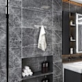 Miniatyrbillede 2 af 5: Krog til vægmontering, skrue, rævefarvede dørkroge, krom, frakke- og kåbestativ til badeværelse eller køkken 410-3 Chrome Square 3 chrome coat hook