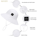 Miniatyrbilde 3 av 4: Baby Solhatt Smilende Ansikt Småbarn UPF 50+ Solbeskyttende Bøttehatt Fin Strandhatt for Baby Jente gutt Justerbar Cap Gray+white 918 Months