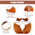 Miniatyrbilde 3 av 7: Pute Cartoon Dyre Nakkestøtte Pute 30 * 30cm Memory Foam Nakkepute U-formet Elastisk Barn Reisepute Bærbar U-formet Pude for I 30*30cm