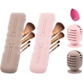 Pikkukuva 1 / 8: rush Sieni pidike, Silikoni Meikkiharja Suojat Laukku Matkustaa Kauneus Blender Pidikkeet Imu Kuivatusteline, Magneettinen Meikkiharjat Kotelo Järjestäjä fo 2brush+2sponge