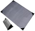 Portable Pocket Picnic Blanket, 140 x 200 cm, Waterproof, Grey with Black Corners, Made of Polyester