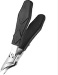 Wide, Splash-Proof, Angled Nail Clippers; Robust, Angled Nail Clippers for Adults; Black