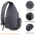 Pikkukuva 5 / 6: Sling-reppu, monikäyttöinen crossbody-olkalaukku, matkustus- ja vaelluspäiväreppu Space Gray