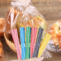 Miniatyrbillede 7 af 7: 600 stk. prikkede snoede bånd, blandede farver PET posebånd, snoede bånd til slikposer, godteposer, kaffeposer, snacks, kagepops, festartikler (6 farver)