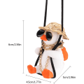 Miniatyrbillede 2 af 8: Bil Tilbehør Sving And Swing Duck Bil Hængende Ornament Elskelig Sving And Duck Bil Vedhæng Cool Flyvende And Med Solbriller Bil Bakspejl White