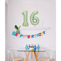 Miniatyrbilde 5 av 7: Nummerballonger, fargerike heliumballonger til bursdag, selvblåsbare nummerballonger, folieballonger til bursdagsfest, nyttårsdekor Olive-g #16 Large