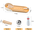 Miniatyrbild 2 av 5: Bordsspel i miniatyrbowling, träminiatyrbowlingset för hemmakontorsleksaker, roliga födelsedagspresenter för män, kvinnor, vuxna, tonåringar, pojkar