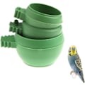 Miniatyrbillede 1 af 6: Foderautomat, 3 stk. Mini plast papegøje mad vand skål foderautomater fuglebur kopper fodring holder til undulater, kakaduer, duer