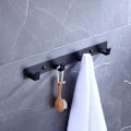 Miniatyrbillede 2 af 8: e Sorte Badeværelses Håndklæde Kroge - Vægmontering Skrue Fast Dør Krog - Heavy Duty Frakke Hanger - Rustfrit Stål Badekåbe Stativ i Soveværelse eller Køkken 410B Chrome 4 black coat hook