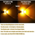 Miniatyrbillede 3 af 6: 3157 LED-pære ravfarvet gul, 3157a LED-blinklys pærer superlyse til bagerste forreste blinklys blinklys bremsebaglygter, 2-pak Amber Yellow