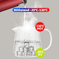 Miniatyrbillede 4 af 5: Klar glas tekande med si, rund form tekande, varmebestandig borosilikat glas si tekande, komfursikker tekande (450ML)