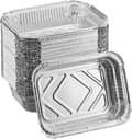 Set med 20 Premium Aluminiumformar, Silver, Engångs rektangulära tårtformar, 11 x 8,5 cm, 400ML