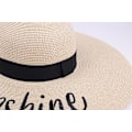 Miniatyrbilde 5 av 7: Kvinner sammenleggbar floppy bredbremmet stråsolhatt sommer strandhatt UV UPF 50+ 06Style Beige