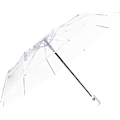 Miniatyrbillede 5 af 7: Automatisk åbne og lukke gennemsigtig folde paraply automatisk paraply 8 ribber paraplyer rejse paraply let bærbar White