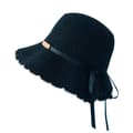Solhatter Bred Brems Sommer Strandhatt for Kvinner Sammenleggbar Reise Stråhette Svart