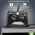 Miniatyrbillede 4 af 5: Kablet joystick, USB kablet spilcontroller joystick med dobbelt vibration til pc Xbox 360 Windows