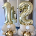 Miniatyrbild 4 av 8: Guld Ballong Nummer 5, 40 Tum Stor Självuppblåsande Folienummer Ballonger 0-9, Ljus Guld Digital 5 Helium Ballong för 5:e Flickor Pojkar Kvinnor Födelsedag Champagne Gold Number 5