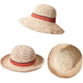 Miniatyrbild 3 av 6: Solhatt Floppy Halmhatt Bred Brätte Fällbar UV-skydd Hink Sommar Strandhatt för Flickor Kvinnor Beige One Size