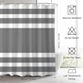 Miniatyrbillede 6 af 8: Bruseforhæng Skimmelresistent, Vandafvisende Hurtigtørrende Polyesterstof Badeforhæng med 12 Kroge, Vægtede Kant, 183x183 cm, Grå Stribet Bat Grey Stripe