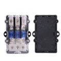 Miniatyrbillede 5 af 8: Universal Blade Fuse Holder Box, DC 12-24V Automotive Stereo Audio Power Fuse Block Kit Assortment for Auto Car Boat 1 in 3 Ways Out with 3 Blade F