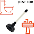 Miniatyrbilde 5 av 6: Toalett- og avløpsrenser - 100 mm (4 tommer) kopp og 225 mm (9 tommer) plastgrep med svart kopp, avløpsrenser for hjemmet, T