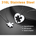 Miniatyrbilde 3 av 7: Puslespill i rustfritt stål for 2 deler, anhengskjede, katt/livets tre/hjerteformet, tilpassbar, yin yang-halskjeder smykkergave for Style 04 Stainless SteelPersonalised Personalized