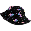 Pikkukuva 2 / 5: EN Auringonhattu Muoti Aurinkolippalakki Pakattava Ulkoilukalastajan Hattu Naisille Ja Miehille Unicorn and Star Silhouettes Pattern One Size