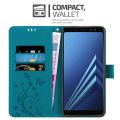 Miniatyrbillede 4 af 5: Samsung Galaxy A8 2018 Cover Case - med blomstermønster og standfunktion og kortslot