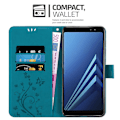 Pikkukuva 4 / 5: Samsung Galaxy A8 2018 -kotelo - kukkakuvio ja jalustatoiminto ja korttipaikka