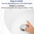 Miniatyrbilde 3 av 5: 2024 Badepropp Diameter 70mm Med Dobbel Tetning Høydejusterbar Universell Badepropp Vaskventil Forkrommet Herdet Messing Anti-rust