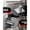 Miniatyrbild 7 av 8: Självhäftande krokar 5-pack, silverfärgade kraftiga klädkrokar, rostfria väggkrokar för badrum, vattentäta tornkrokar, inget behov av borrlim Black Silver5 Pack