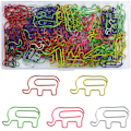 Miniatyrbillede 1 af 6: 100 stk. Dyreformede Papirclips Søde Elefant Papirclips Assorterede Farver Smukke Bogmærke Clips til Fest Invitation Kort Lærer Scrapbøger Notesbog green01