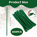 Pikkukuva 2 / 5: 100 KPL Tummanvihreitä Piippurasseja Askarteluun, 30 cm x 6 mm Chenille-varsia DIY-jouluaskarteluun