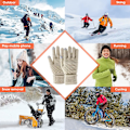 Miniatyrbillede 6 af 7: 2 Par Dame Vinterhandsker Touchscreen Handsker Varme Fleece Handsker Foret Strikket Handsker Elastisk Manchet Vinter Tekstning Handsker -
