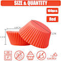 Miniatyrbillede 2 af 7: Røde papirkageforme til cupcakes, King Charles kroningsdekorationer, bageforme, cupcakeforme til bagning, mini muffinforme, muffinforme, pap Red