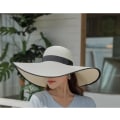 Miniatyrbilde 3 av 4: Kvinner sammenleggbar floppy bredbremmet stråsolhatt sommer strandhatt UV UPF 50+ 03Style White