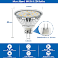 Miniatyrbilde 2 av 6: 6X 5W MR16 LED-pærer, GU5.3 LED-lyspærer dagslys hvitt 4500K, 2-pin spotpærer 12V, energisparende lyspærer erstatter 45W halogen Neutral White 6 Count (Pack of 1)