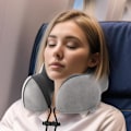 Miniatyrbilde 6 av 7: illow Memory Foam Nakkepute Lett Hurtig Pakke for Fly Tog Bil Nakkestøtte Pute for Reise Camping (Khaki) Khaki U Design Neck Pillow