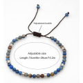 Miniatyrbild 6 av 7: Pärlarmband Justerbart Handgjort Snörarmband Bohème Färgglad Sten Strand Armband för Kvinnor Blue